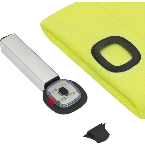 5676 Knit Toque with LED Headlight, Fleece Lining, One Size, High Visibility Yellow Par Equipment
