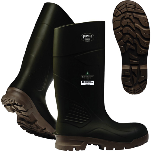 B405FUL.GR Pioneer Steel Plate Boots, Polyurethane, Steel Toe, Size 4, Puncture Resistant Sole Par Equipment