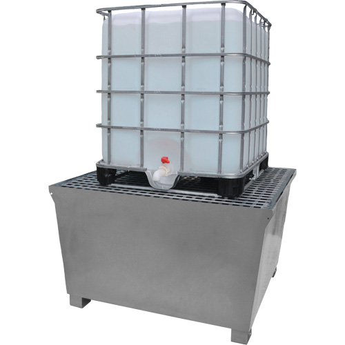 Ultra-IBC Spill Pallet en acier, Capacit&eacute; de d&eacute;versement 370 gal. US, 57,6" x 34,7" x 56,9" Par Equipment