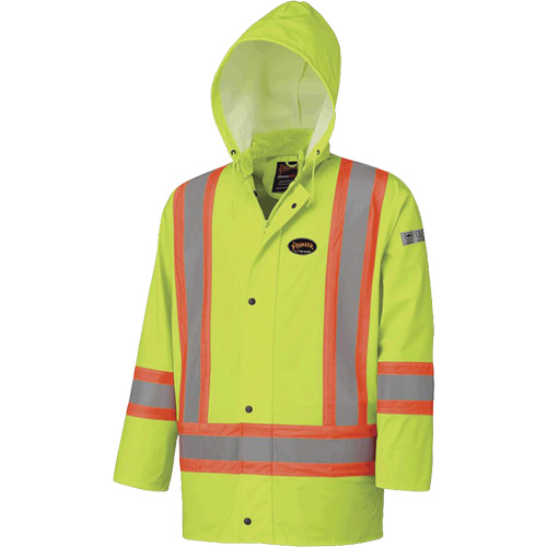 5894 Veste imperm&eacute;able r&eacute;sistant &agrave; la flamme, 2T-Grand, Jaune lime haute visibilit&eacute; Par Equipment