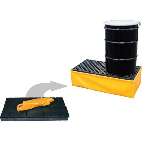 Ultra-Spill Pallet flexible, 2 barils, Capacit&eacute; de d&eacute;versement 66 gal. US, 48" x 24" x 14" Par Equipment