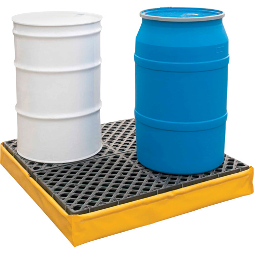 Ultra-Spill Pallet flexible, 4 barils, Capacit&eacute; de d&eacute;versement 66 gal. US, 48" x 48" x 7" Par Equipment