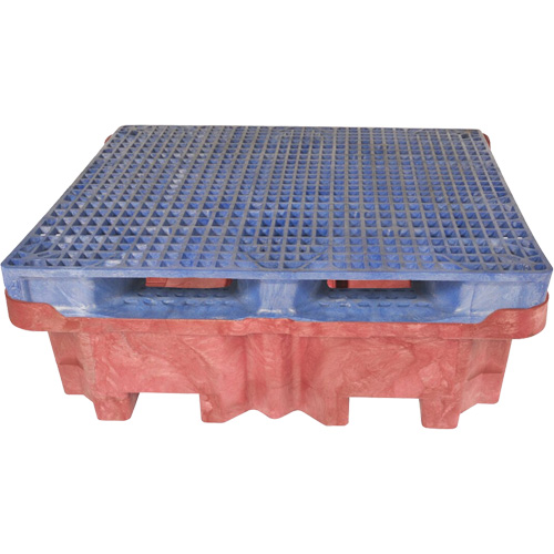4-Drum Ultra-Spill King&reg; Flat Deck Spill Pallet, 85 US gal. Spill Capacity, 51" x 51" x 17.5" Par Equipment