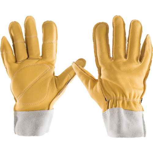Gants tout cuir, 7/Petit, Paume en Cuir fleur, Poignet &eacute;lastique Par Equipment