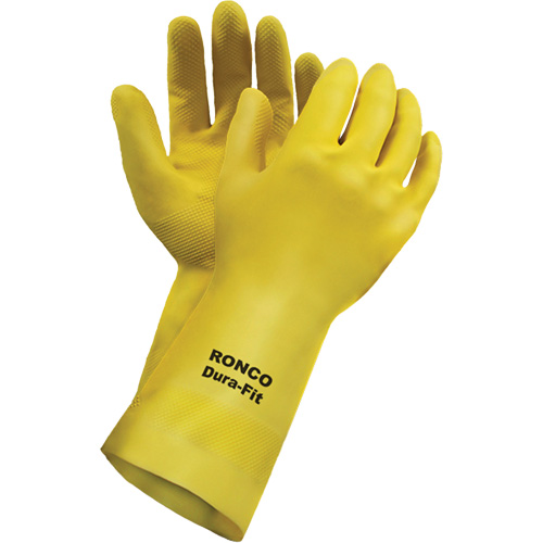 Gants r&eacute;utilisables Dura-Fit , Taille Petit/7, 12" lo, Latex, Doublure en Ouat&eacute;e, 20 mils Par Equipment