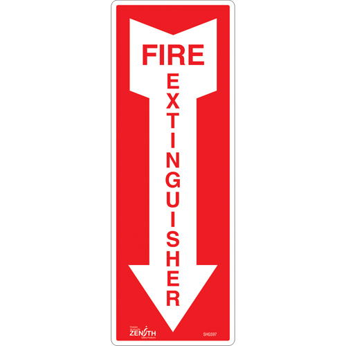 Enseigne Fire Extinguisher, 5" x 14", Vinyle, Anglais avec pictogramme Par Equipment