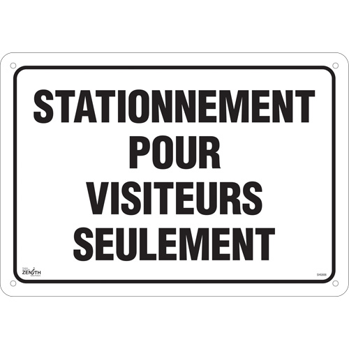 Enseigne  Stationnement pour visiteurs , 14" x 20", Aluminium, Français Par Equipment