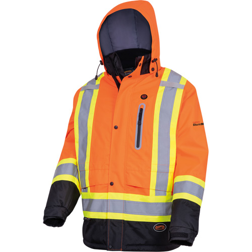 5407 Manteau de s&eacute;curit&eacute; imperm&eacute;able, isol&eacute;e et chauff&eacute;e, Hommes, Petit, Orange haute visibilit&eacute; Par Equipment
