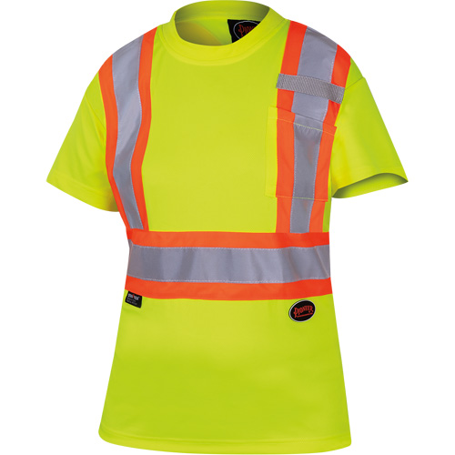 6949 T-shirt de s&eacute;curit&eacute; en il-de-perdrix pour femme, Polyester, T-petit, Jaune lime haute visibilit&eacute; Par Equipment