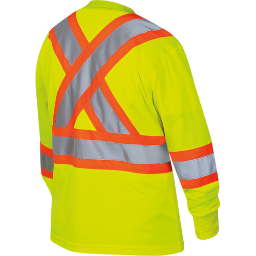 6969 Chandail de s&eacute;curit&eacute; &agrave; manches longues en il-de-perdrix pour femme, Polyester, T-petit, Jaune lime haute visibilit&eacute; Par Equipment