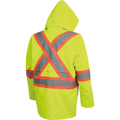 5628 Manteau de s&eacute;curit&eacute; imperm&eacute;able The Rock, Polyester/Polyur&eacute;thane, Jaune lime haute visibilit&eacute;, Petit Par Equipment