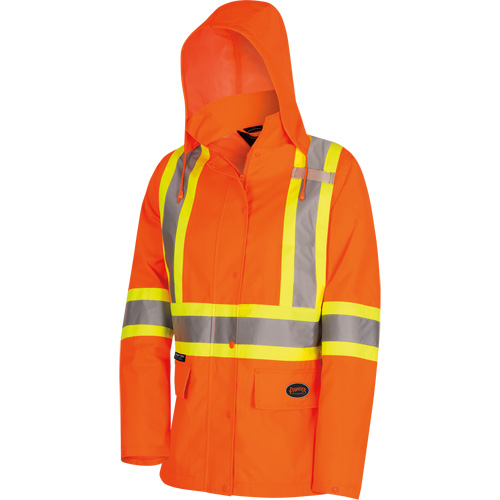 5626W Parka matelass&eacute; de s&eacute;curit&eacute; 300D The Rock, Polyester/Polyur&eacute;thane, Orange haute visibilit&eacute;, T-petit Par Equipment