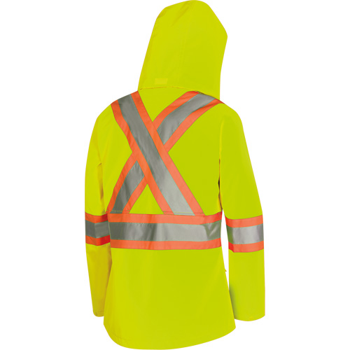 5628W Parka matelass&eacute; de s&eacute;curit&eacute; 300D The Rock, Polyester/Polyur&eacute;thane, Jaune lime haute visibilit&eacute;, T-petit Par Equipment
