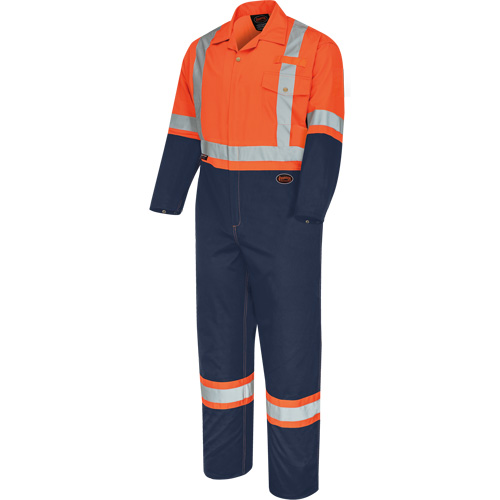 5514BBT Combinaison de s&eacute;curit&eacute; 2 tons avec fermeture &agrave; glissi&egrave;re, 40 (grand taille), Orange haute visibilit&eacute;/Bleu marin Par Equipment