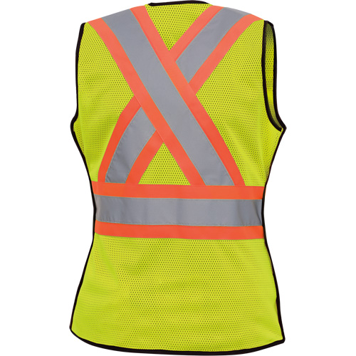 489 Women's High-Visibility Safety Tear-Away Vest, High Visibility Lime-Yellow, X-Small, Polyester Par Equipment