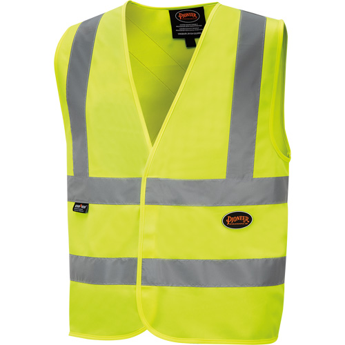 6886 Veste de s&eacute;curit&eacute; haute visibilit&eacute; en tricot chaîne, Jaune lime haute visibilit&eacute;, Petit, Polyester Par Equipment