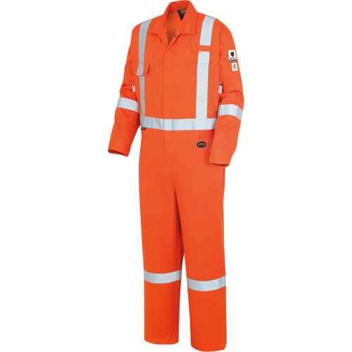 7708A "The Rock" FR-Tech&reg; High Visibility FR/Arc Rated Coveralls, Size 36, High Visibility Orange, 10 cal/cm² Par Equipment