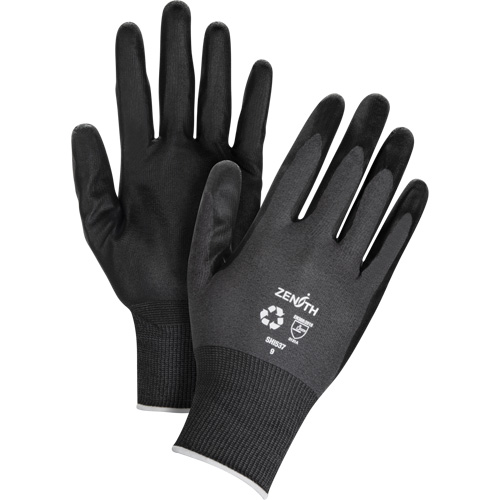 Gants &eacute;cologiques enduits et perm&eacute;ables &agrave; l'air, 8, R&ecirc;vetement Mousse de nitrile, Calibre 21, Enveloppe en Nylon/rPET Par Equipment