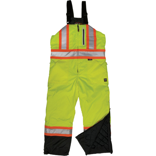 Ripstop Insulated Safety Bib Overall, Polyester, X-Small, High Visibility Lime-Yellow Par Equipment