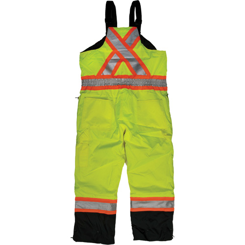 Ripstop Insulated Safety Bib Overall, Polyester, X-Small, High Visibility Lime-Yellow Par Equipment