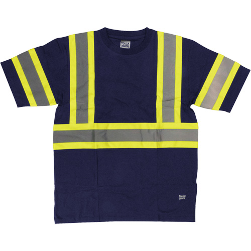 Short Sleeve Safety T-Shirt, Cotton, X-Small, Navy Blue Par Equipment