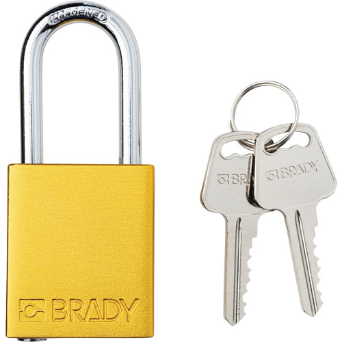 Velocity Lockout Padlock, Yellow, Keyed Different, Aluminum, 1-1/2" Width Par Equipment