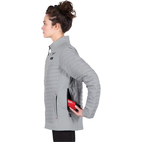 M12 Heated Axis Jacket with Battery, Women's, Large, Grey Par Equipment