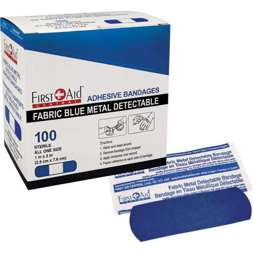 Bandages, Rectangular/Square, 3", Fabric Metal Detectable, Sterile Par Equipment