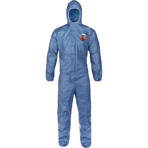 Hooded Coveralls, Large, Blue, MicroMax&reg; VP Par Equipment