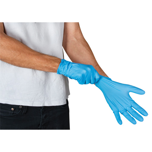 Emballages de gants jetables pour machine distributrice, Petit, Nitrile, 4,5 mils, Sans poudre, Bleu, Classe 2 Par Equipment