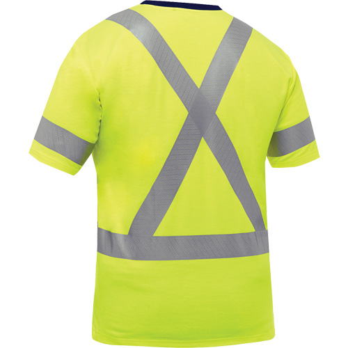 Chemise &agrave; manches courtes et X au dos Bisley, Poly-coton, Petit, Jaune lime haute visibilit&eacute; Par Equipment