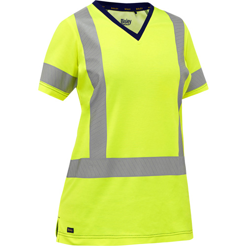Chemise &agrave; manches courtes et X au dos Bisley pour femmes, Poly-coton, Petit, Jaune lime haute visibilit&eacute; Par Equipment