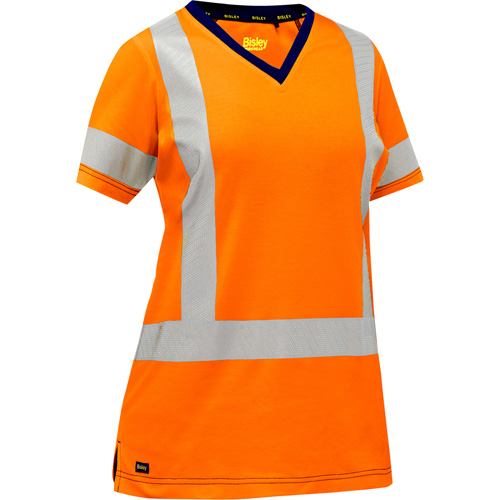 Chemise &agrave; manches courtes et X au dos Bisley pour femmes, Poly-coton, Petit, Orange haute visibilit&eacute; Par Equipment