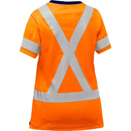 Chemise &agrave; manches courtes et X au dos Bisley pour femmes, Poly-coton, Petit, Orange haute visibilit&eacute; Par Equipment