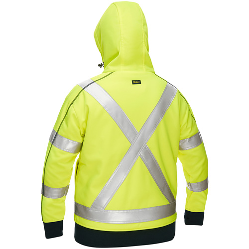 Bisley&reg; X-Back Women's Contoured Full Zip Hooded Sweatshirt with Sherpa Lining, Large, High Visibility Lime-Yellow Par Equipment