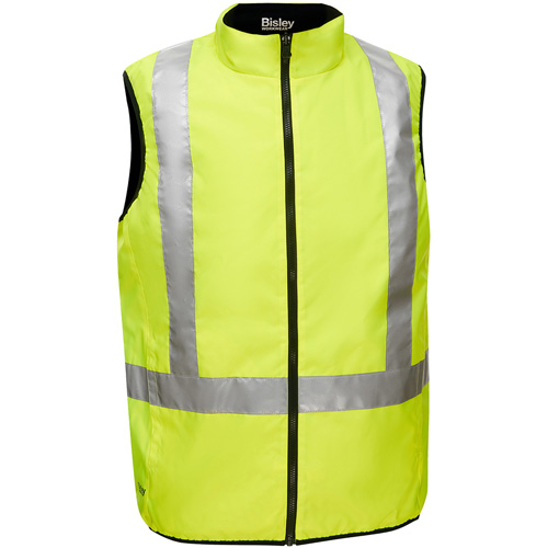 Veste bouffante r&eacute;versible avec X au dos Bisley, Jaune lime haute visibilit&eacute;, T-Grand, Polyester Par Equipment
