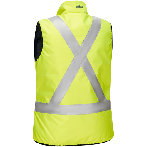 Veste bouffante, enveloppante et r&eacute;versible avec X au dos Bisley pour femmes, Jaune lime haute visibilit&eacute;, Moyen, Polyester Par Equipment