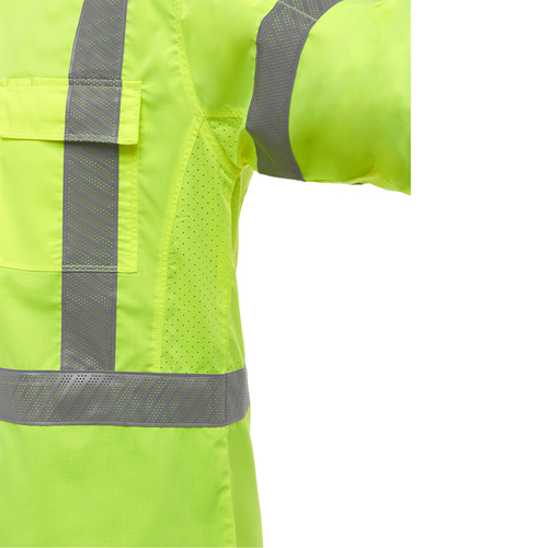Chemise de travail &agrave; manches longues et X au dos Bisley avec X-Airflow, Poly-coton, Petit, Jaune lime haute visibilit&eacute; Par Equipment