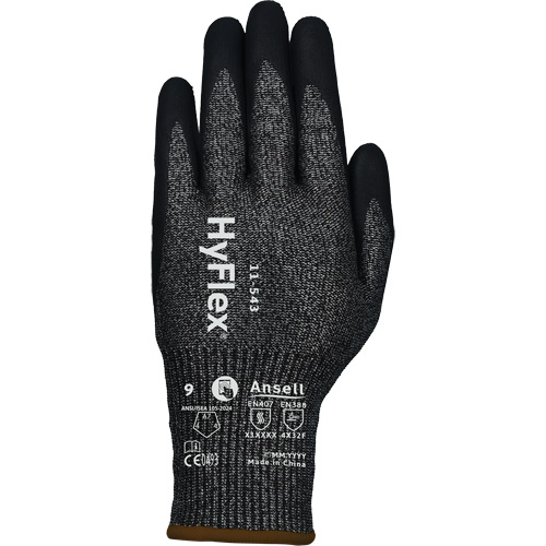 Gants r&eacute;sistants &agrave; la coupe HYFLEX 11-543, Taille 6, Calibre 13, Rev&ecirc;tement Nitrile, Enveloppe en Nylon/Acier inoxydable/PEHP/Spandex, ASTM ANSI niveau A7/EN 388 niveau F Par Equipment