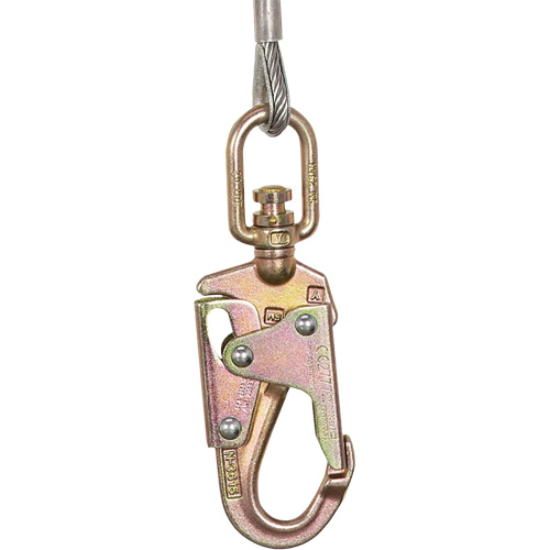 SRL-73302-60LE Self-Retracting Lifeline, 60', Galvanized Steel, Swivel Par Equipment