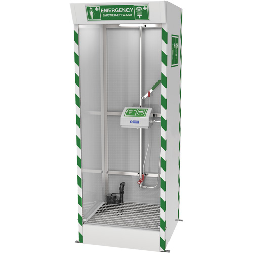 Emergency Cubicle Shower & Covered Eye & Face Wash with Sump Pump Par Equipment