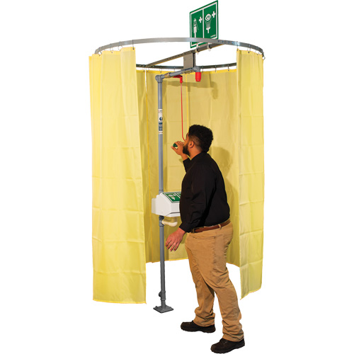 Pipe Mounted Safety Shower Modesty Curtain Par Equipment