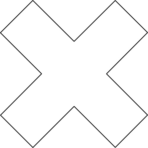 Floor Marking Shapes, Cross, 9.5" L x 3.5" W, White, Vinyl Par Equipment