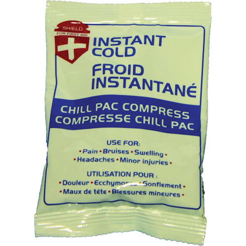 Compresse froide instantan&eacute;e Chill Pac, Froid, Utilisation unique, 4" x 6" Par Equipment