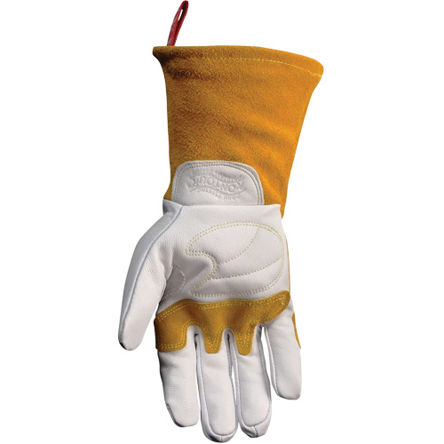 Gants de soudeur TIG/MIG de premi&egrave;re qualit&eacute; avec dos en cuir de vache refendue isol&eacute;es et ignifug&eacute;s Caiman, Cuir fleur de ch&egrave;vre, Taille T-Grand Par Equipment