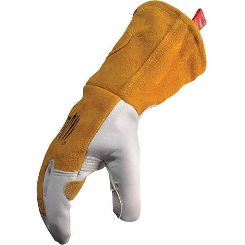 Gants de soudeur TIG/MIG de premi&egrave;re qualit&eacute; avec dos en cuir de vache refendue isol&eacute;es et ignifug&eacute;s Caiman, Cuir fleur de ch&egrave;vre, Taille T-Grand Par Equipment