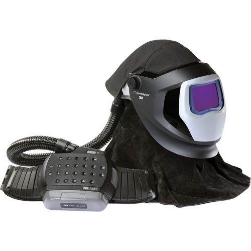 Ensemble de mise &agrave; niveau du syst&egrave;me de respirateur &agrave; &eacute;puration d'air propuls&eacute; Adflo avec casque Versaflo de la s&eacute;rie M et &eacute;cran de soudage Speedglas, Masque de soudage, Pile Lithium-ion Par Equipment