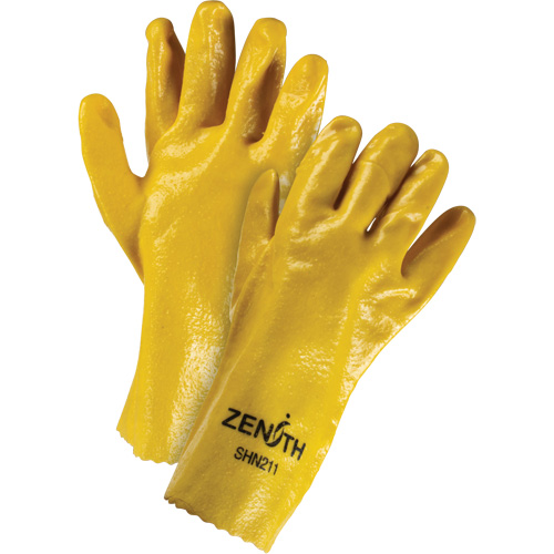 Rough-Finish Chemical-Resistant Gloves, Size 9, 12" L, PVC, Interlock Inner Lining, 47-mil Par Equipment
