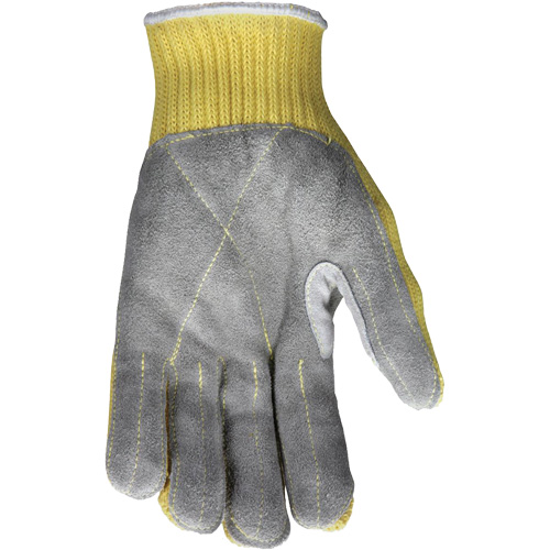 Gants de travail r&eacute;sistant &agrave; la coupe CutPro avec paume en cuir fendu, Taille Petit, Calibre 7, Enveloppe en Kevlar, ASTM ANSI niveau A3 Par Equipment