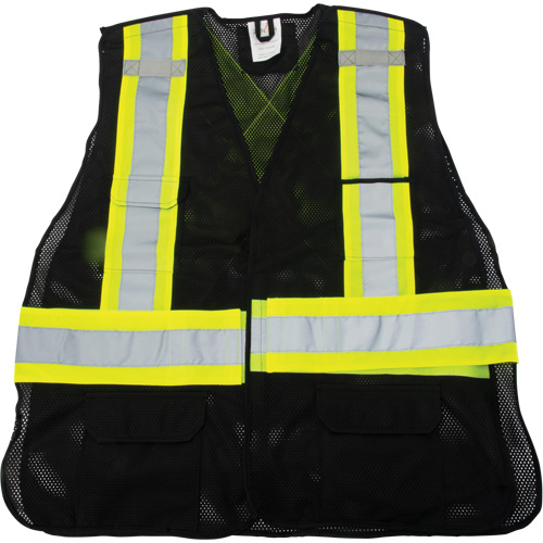 CSA Compliant Surveyor Vest, Black, Medium, Polyester Par Equipment